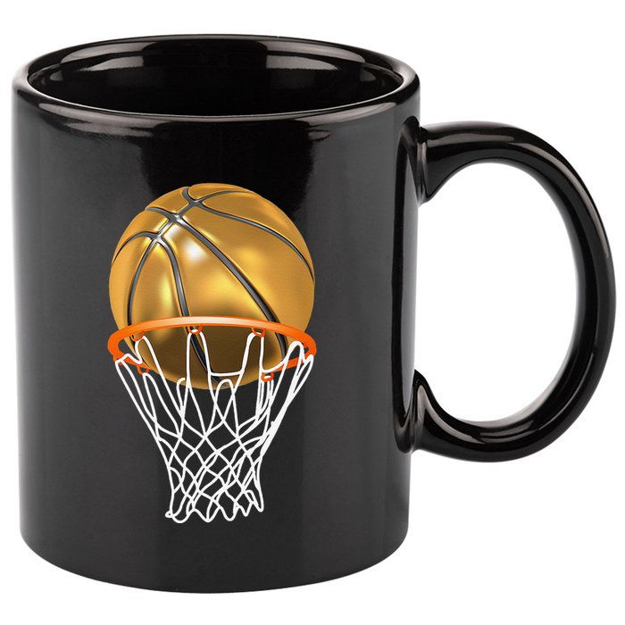 Gold Basketball Trophy Mvp Graphic 11oz C Handle Ceramic Mug