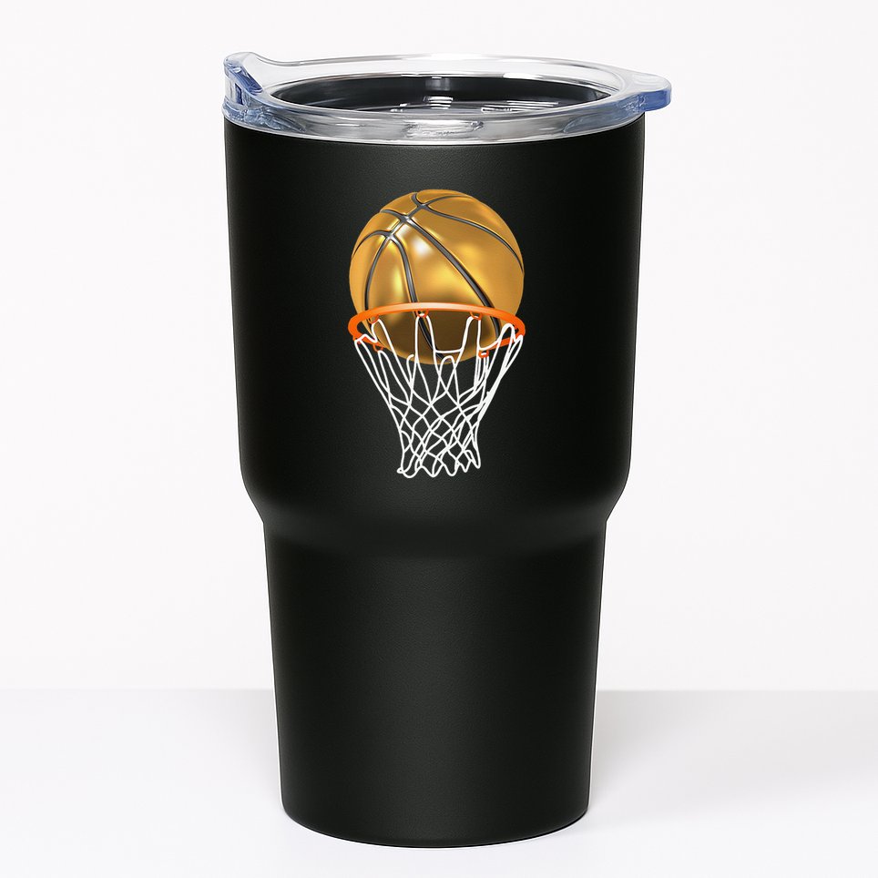 Gold Basketball Trophy Mvp Graphic Tumbler
