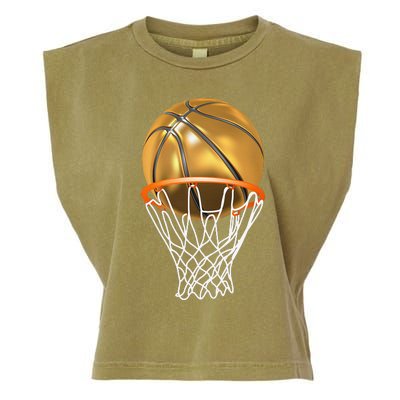 Gold Basketball Trophy Mvp Graphic Garment-Dyed Women's Muscle Tee