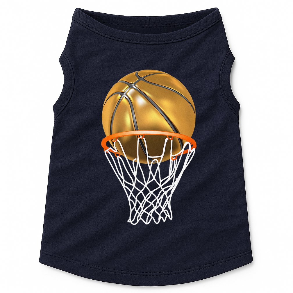 Gold Basketball Trophy Mvp Graphic Doggie Tank
