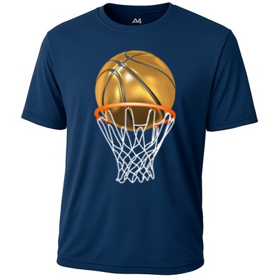 Gold Basketball Trophy Mvp Graphic Performance Shirt