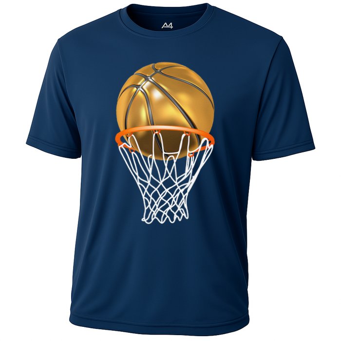 Gold Basketball Trophy Mvp Graphic Cooling Performance Crew T-Shirt