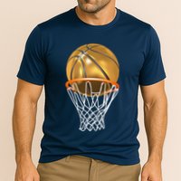 Gold Basketball Trophy Mvp Graphic Cooling Performance Crew T-Shirt