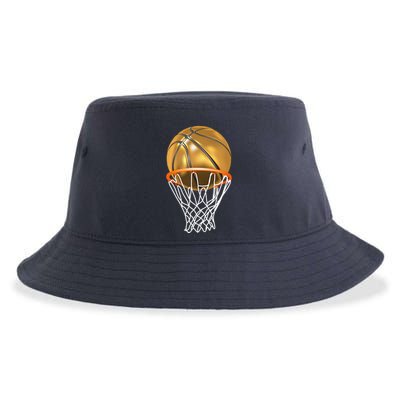 Gold Basketball Trophy Mvp Graphic Sustainable Bucket Hat