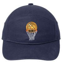 Gold Basketball Trophy Mvp Graphic 7-Panel Snapback Hat