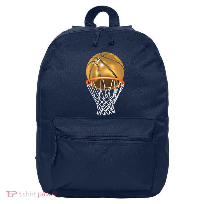 Gold Basketball Trophy Mvp Graphic 16 in Basic Backpack