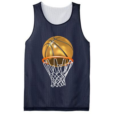 Gold Basketball Trophy Mvp Graphic Mesh Reversible Basketball Jersey Tank