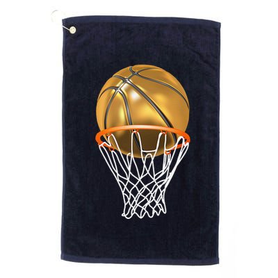 Gold Basketball Trophy Mvp Graphic Golf Towel