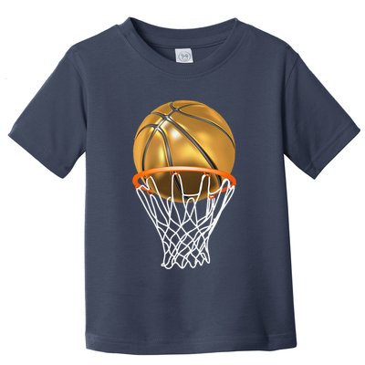 Gold Basketball Trophy Mvp Graphic Toddler T-Shirt