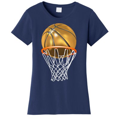 Gold Basketball Trophy Mvp Graphic Women's T-Shirt