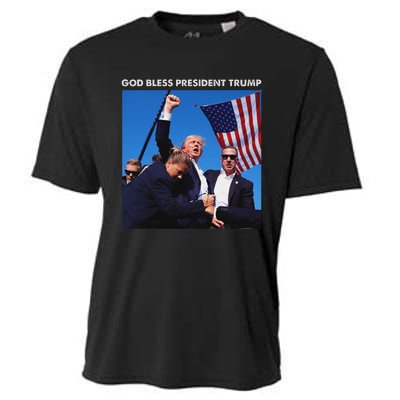 God Bless Trump Rally 2024 Strong Support Cooling Performance Crew T-Shirt