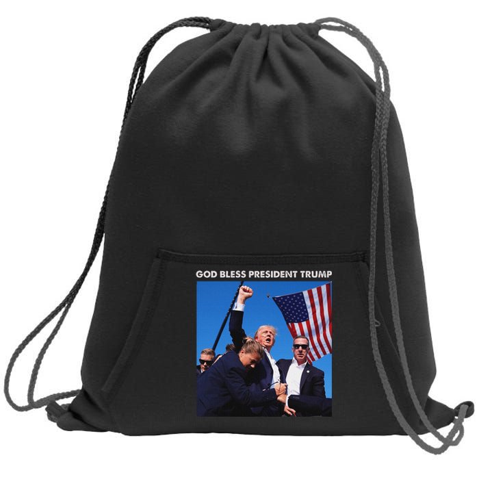 God Bless Trump Rally 2024 Strong Support Sweatshirt Cinch Pack Bag