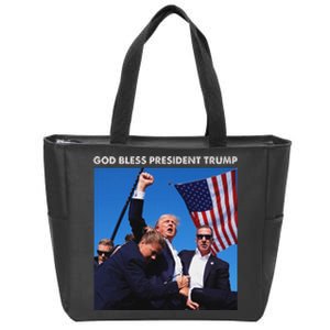 God Bless Trump Rally 2024 Strong Support Zip Tote Bag