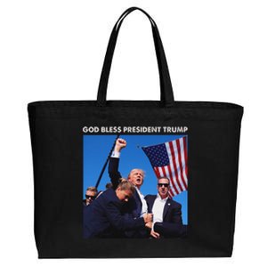 God Bless Trump Rally 2024 Strong Support Cotton Canvas Jumbo Tote