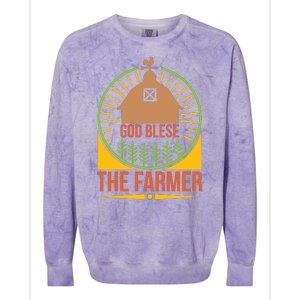 God Blese The Farmer Colorblast Crewneck Sweatshirt