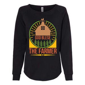 God Blese The Farmer Womens California Wash Sweatshirt