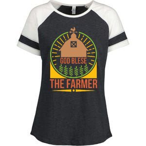 God Blese The Farmer Enza Ladies Jersey Colorblock Tee