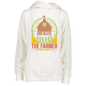 God Blese The Farmer Womens Funnel Neck Pullover Hood