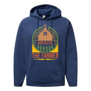 God Blese The Farmer Performance Fleece Hoodie