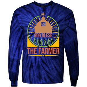 God Blese The Farmer Tie-Dye Long Sleeve Shirt