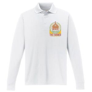 God Blese The Farmer Performance Long Sleeve Polo