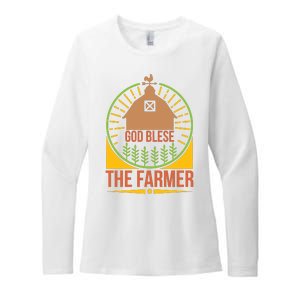 God Blese The Farmer Womens CVC Long Sleeve Shirt