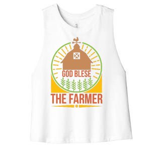 God Blese The Farmer Women's Racerback Cropped Tank