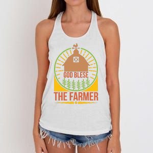 God Blese The Farmer Women's Knotted Racerback Tank