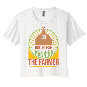 God Blese The Farmer Women's Crop Top Tee