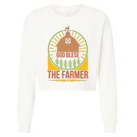 God Blese The Farmer Cropped Pullover Crew