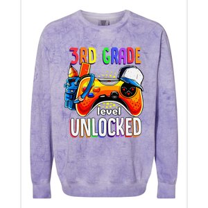 Gamer Back To School Gamepad 3rd Third Grade Level Unlocked Colorblast Crewneck Sweatshirt