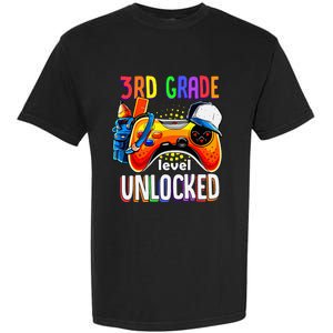 Gamer Back To School Gamepad 3rd Third Grade Level Unlocked Garment-Dyed Heavyweight T-Shirt