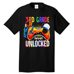 Gamer Back To School Gamepad 3rd Third Grade Level Unlocked Tall T-Shirt