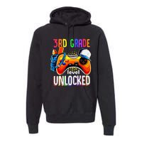 Gamer Back To School Gamepad 3rd Third Grade Level Unlocked Premium Hoodie