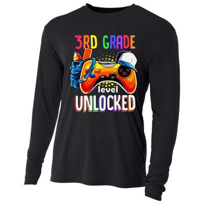 Gamer Back To School Gamepad 3rd Third Grade Level Unlocked Cooling Performance Long Sleeve Crew