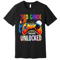 Gamer Back To School Gamepad 3rd Third Grade Level Unlocked Premium T-Shirt