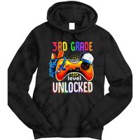 Gamer Back To School Gamepad 3rd Third Grade Level Unlocked Tie Dye Hoodie