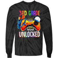 Gamer Back To School Gamepad 3rd Third Grade Level Unlocked Tie-Dye Long Sleeve Shirt