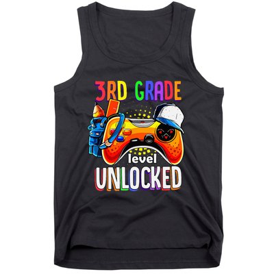 Gamer Back To School Gamepad 3rd Third Grade Level Unlocked Tank Top