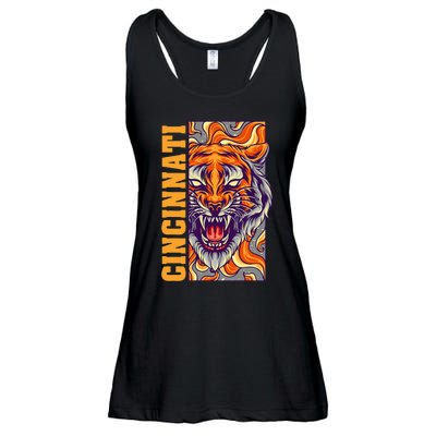 Growling Bengal Tiger Ladies Essential Flowy Tank