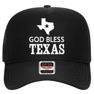 God Bless Texas High Crown Mesh Back Trucker Hat