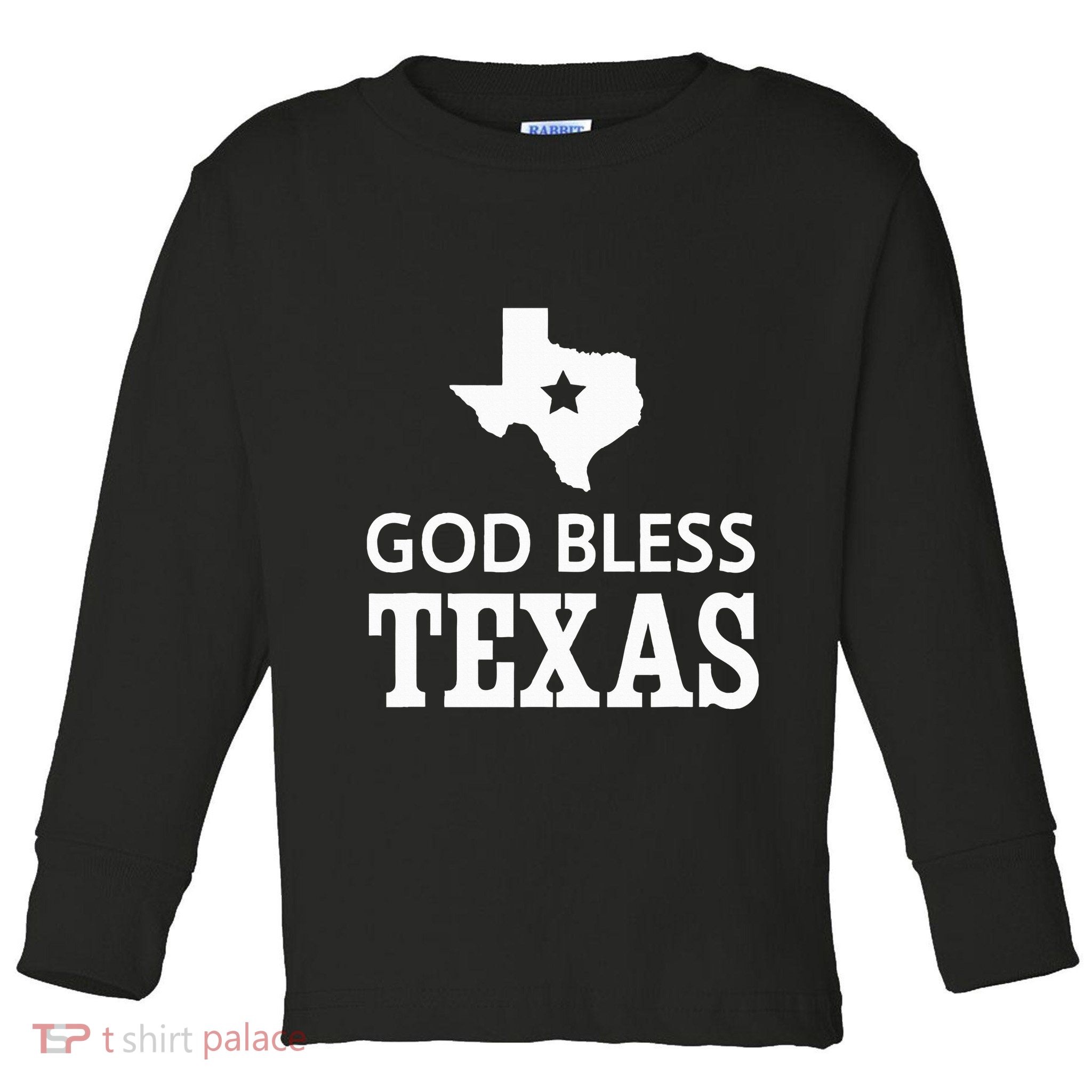 God Bless Texas Toddler Long Sleeve Shirt