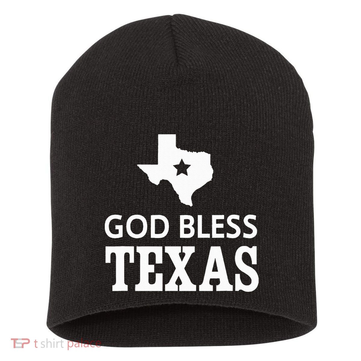 God Bless Texas Short Acrylic Beanie