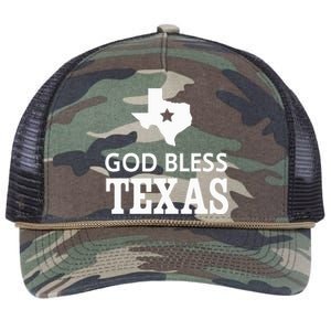 God Bless Texas Retro Rope Trucker Hat Cap