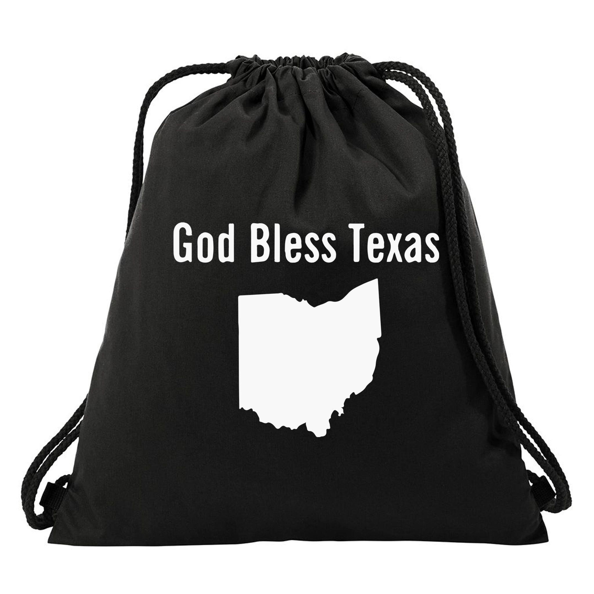God Bless Texas Ohio Drawstring Bag