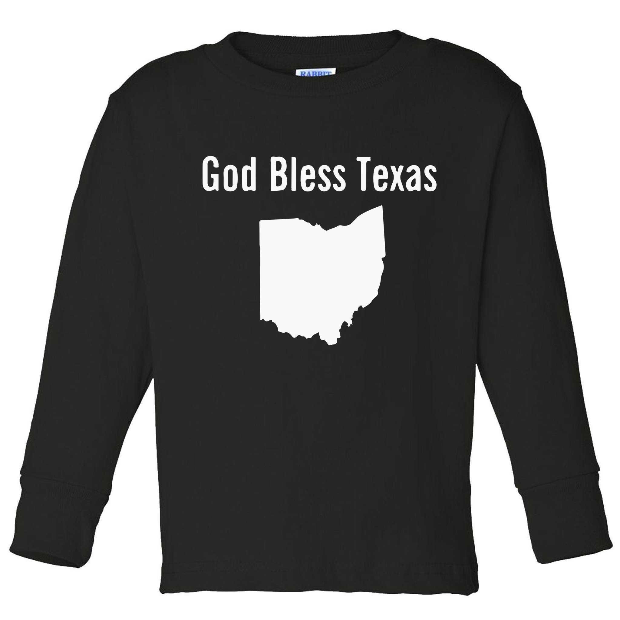 God Bless Texas Ohio Toddler Long Sleeve Shirt