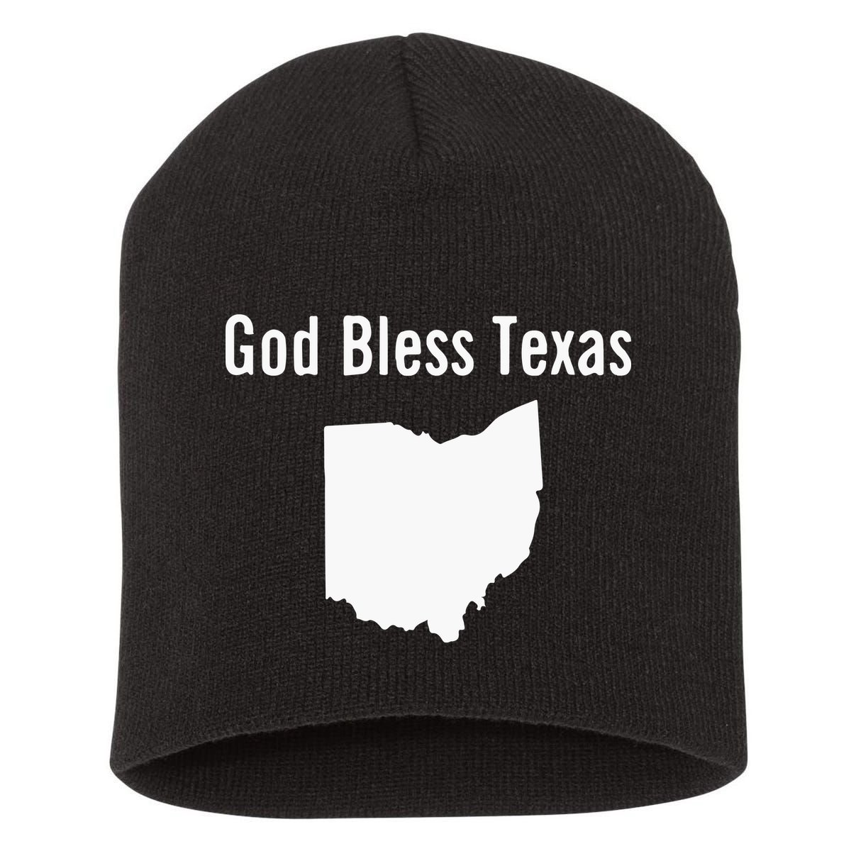 God Bless Texas Ohio Short Acrylic Beanie