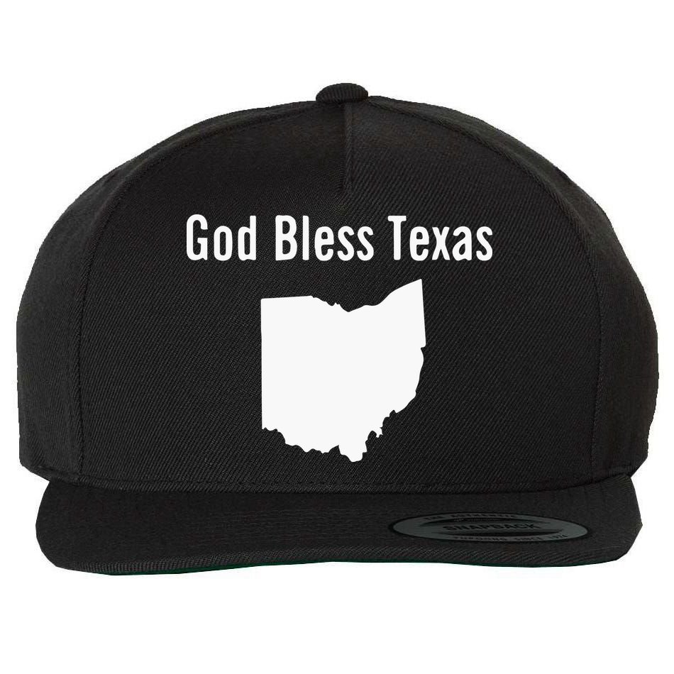 God Bless Texas Ohio Wool Snapback Cap