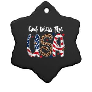 God Bless The USA American Flag Patriotic Ceramic Star Ornament