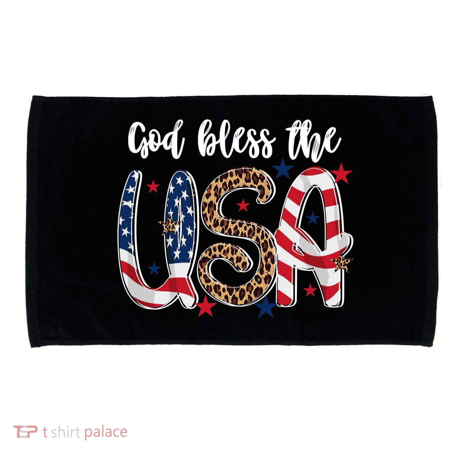 God Bless The USA American Flag Patriotic Microfiber Hand Towel